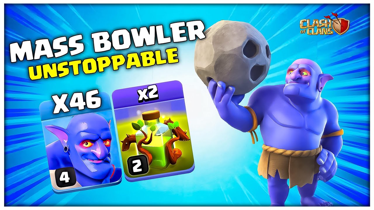 46 Mass Bowlers + 2 Overgrowth Spell = UNSTOPPABLE🔥| TH12 Attack Strategy in Clash of Clans