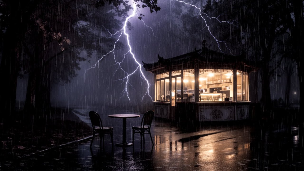 Deep Sleep Rain Sounds 🌧️ Heavy Rain & Gentle Distant Thunder in a Peaceful Midnight Forest