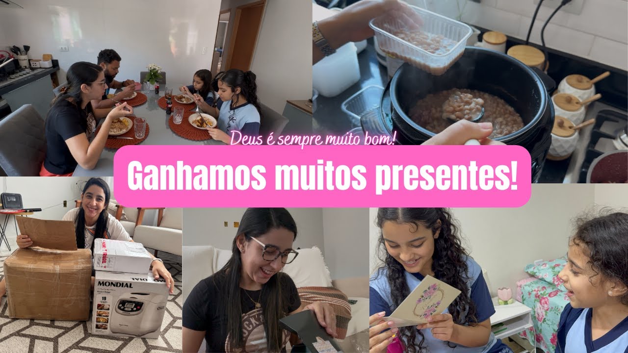 Preparei um almoço fresquinho| Ganhamos muitos presentes| Mostrei tudo pra vocês| As meninas amaram!