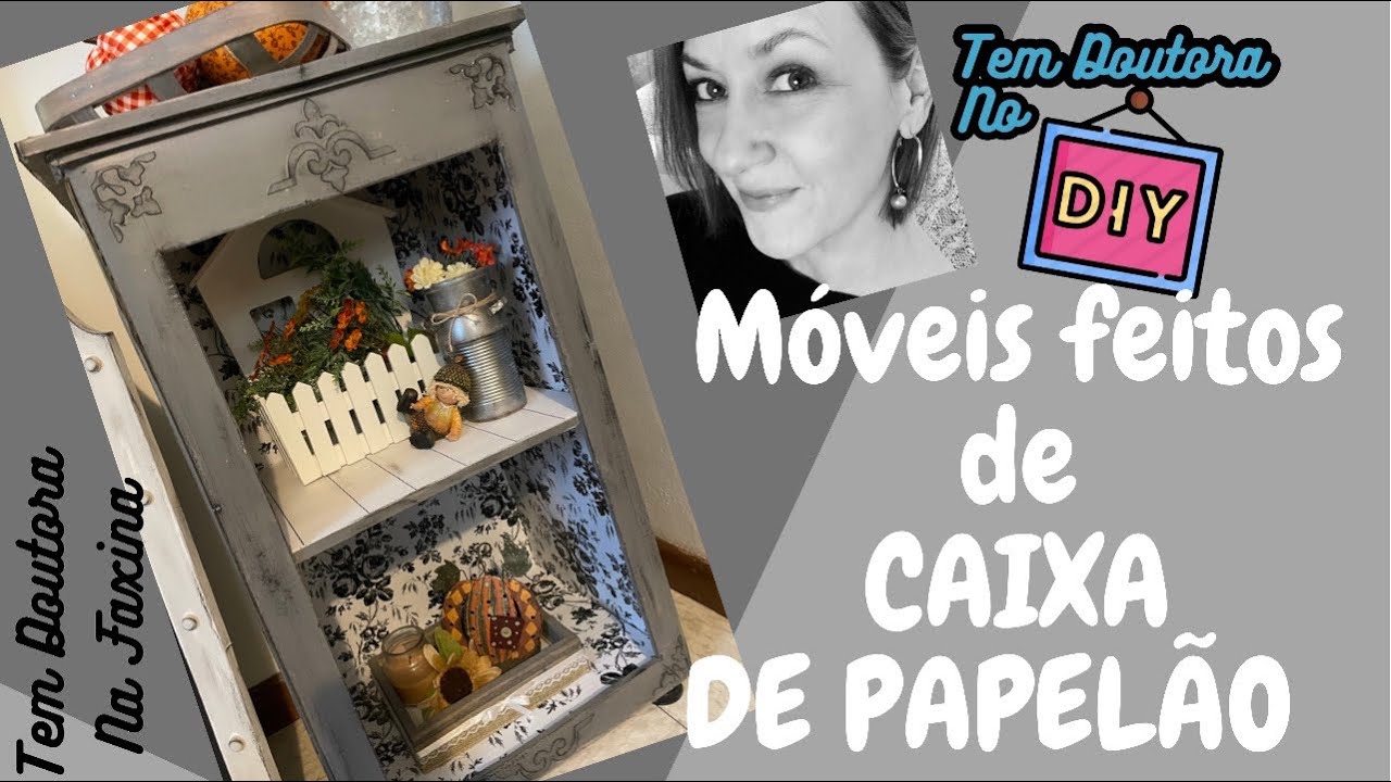 Móveis decorativos feitos de caixas de papelão | Tem Doutora no DIY