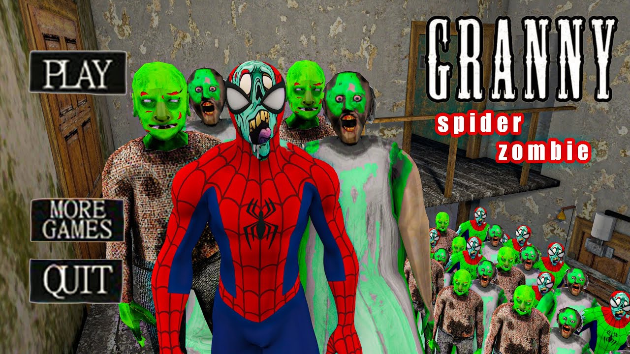 Playing as SpiderMan x Granny x Grandpa x Labubu call Tung Tung Sahur x Baby Spider in Granny House