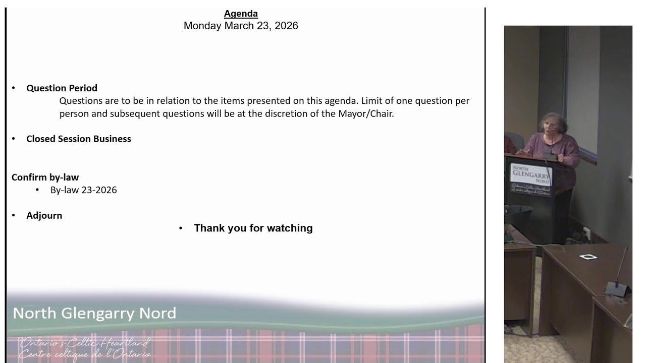 Monday March 23 2026 - Public Meeting of Planning followed by Regular Meeting of Council