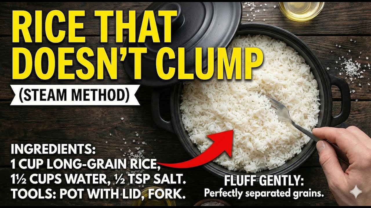 Rice That Doesn't Clump (Steam Method)