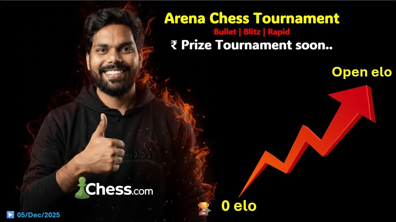 Arena Chess Tournament &ndash; Bullet | Blitz | Rapid |  ₹ Prize soon | Chess.com #ChessLive #ChessStream
