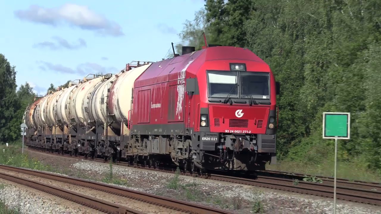 Тепловоз ЕR20-021 на о.п. Кутишкяй / ER20-021 at Kuti&scaron;kiai stop