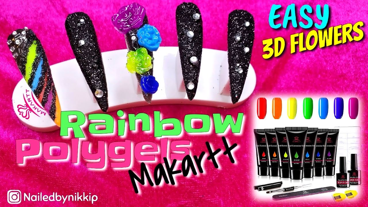 Makartt Rainbow Polygel 🌈 |  3D Nail Art MADE EASY