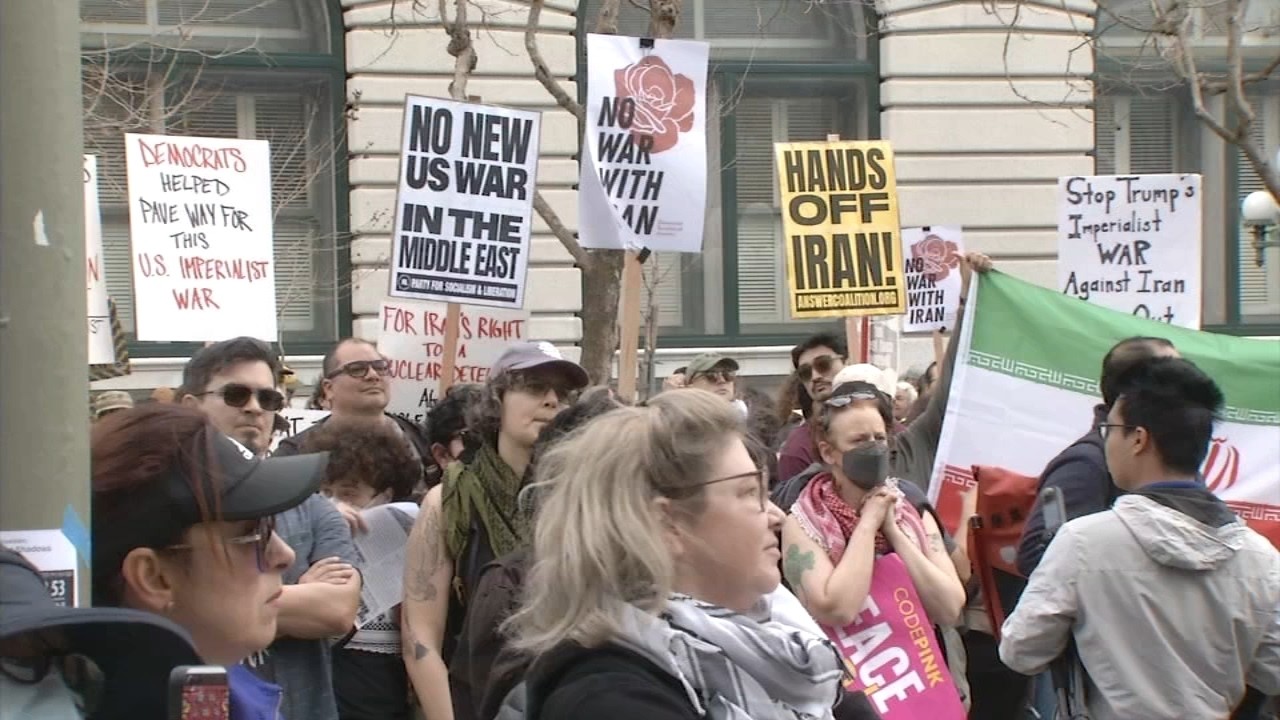 Hundreds rally in San Francisco against attack in Iran, denouncing US and Israel's actions
