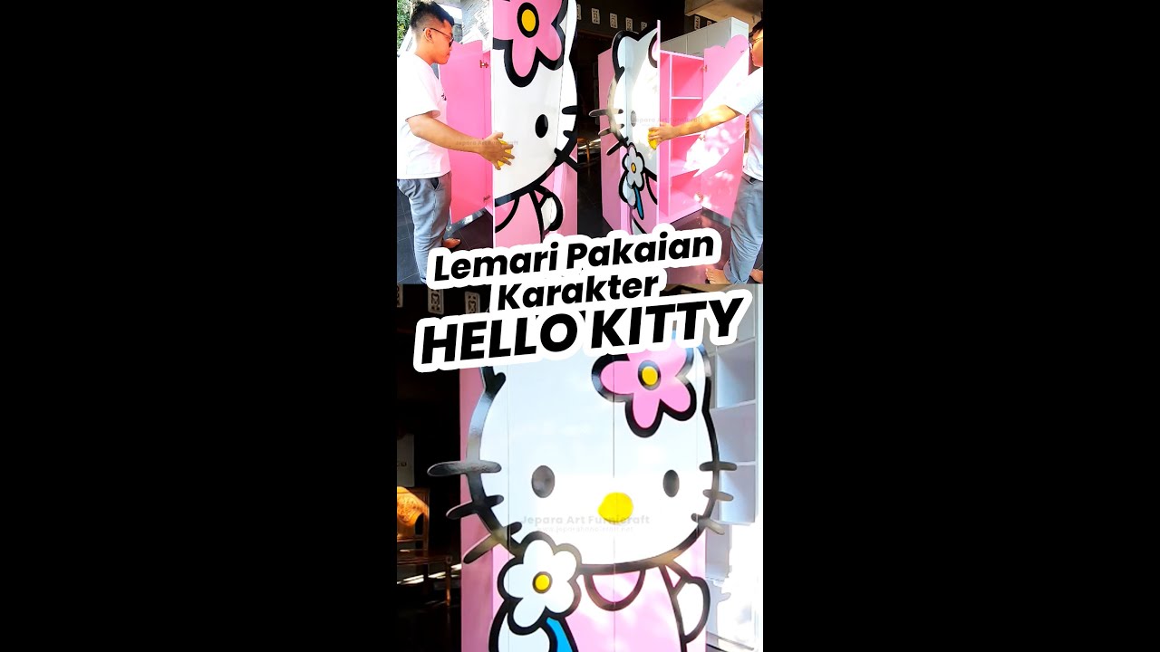 Lemari Pakaian Anak Karakter HELLO KITTY | JEPARA ART FURNICRAFT