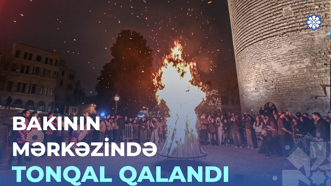 Bakıda Su çərşənbəsi: Qız qalası meydanında ilk bayram tonqalı qalanıb