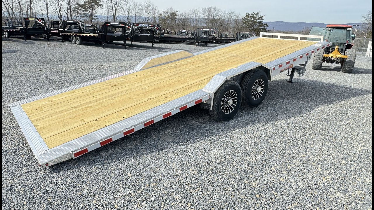 H&H 102x24' Aluminum Power Tilt Equipment Trailer with 102