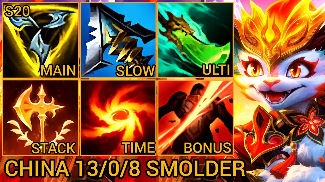 Smolder MVP Duo Lane S Rating 13/0/8 - China Wild Rift New Meta Build & Runes By Tiarty