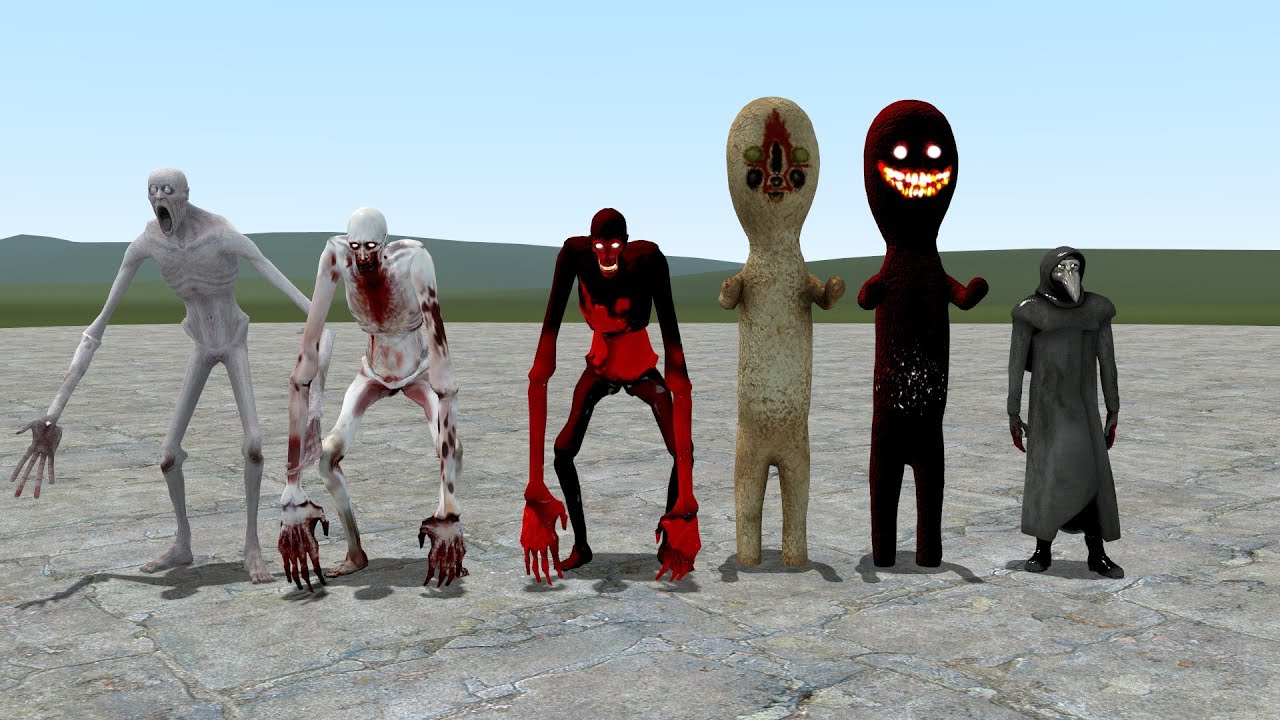 SCP 096 VS SCP 173 VS SCP 049!!! Garrys Mod Sandbox