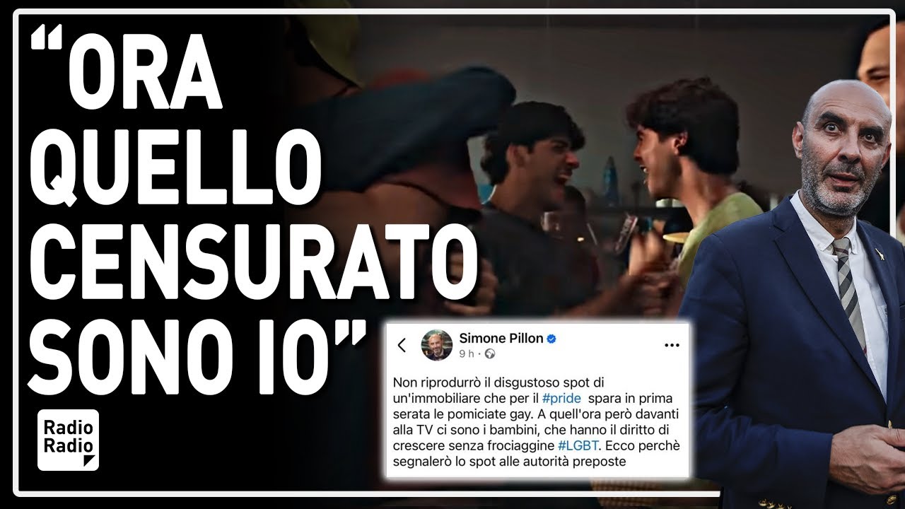 CHIEDE LA RIMOZIONE DELLO SPOT LGBT, X RIMUOVE IL POST ▷ TESTA A TESTA IN DIRETTA TRA PILLON E BOZZO