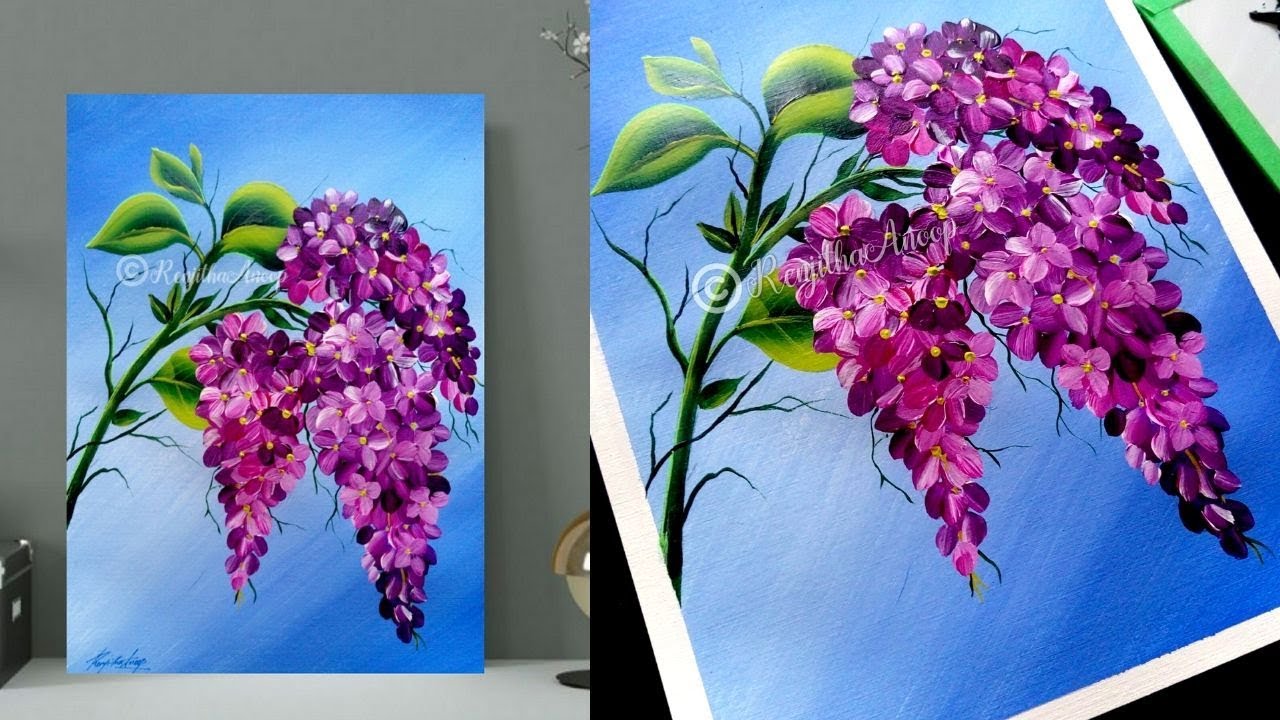 How to paint easy Flowers | step by step acrylic painting | SIMPLE painting techniques