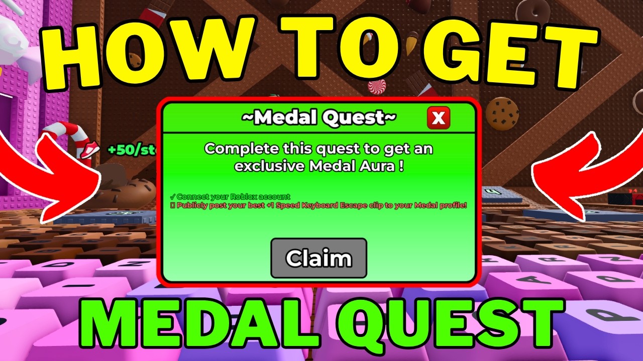 How To Complete The Medal Quest Fast in +1 Speed Keyboard Escape | Roblox