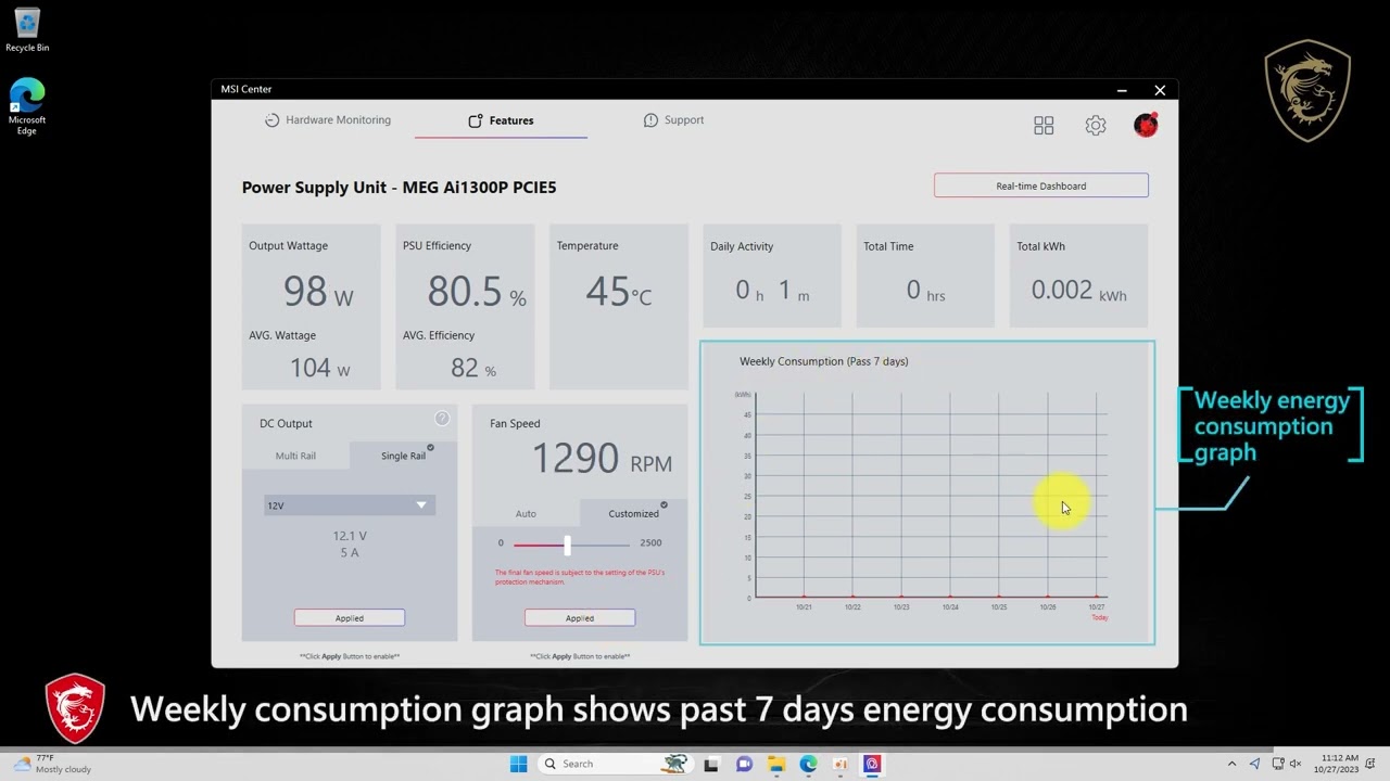 MSI&reg; HOW-TO monitor Power Supply with MSI Center