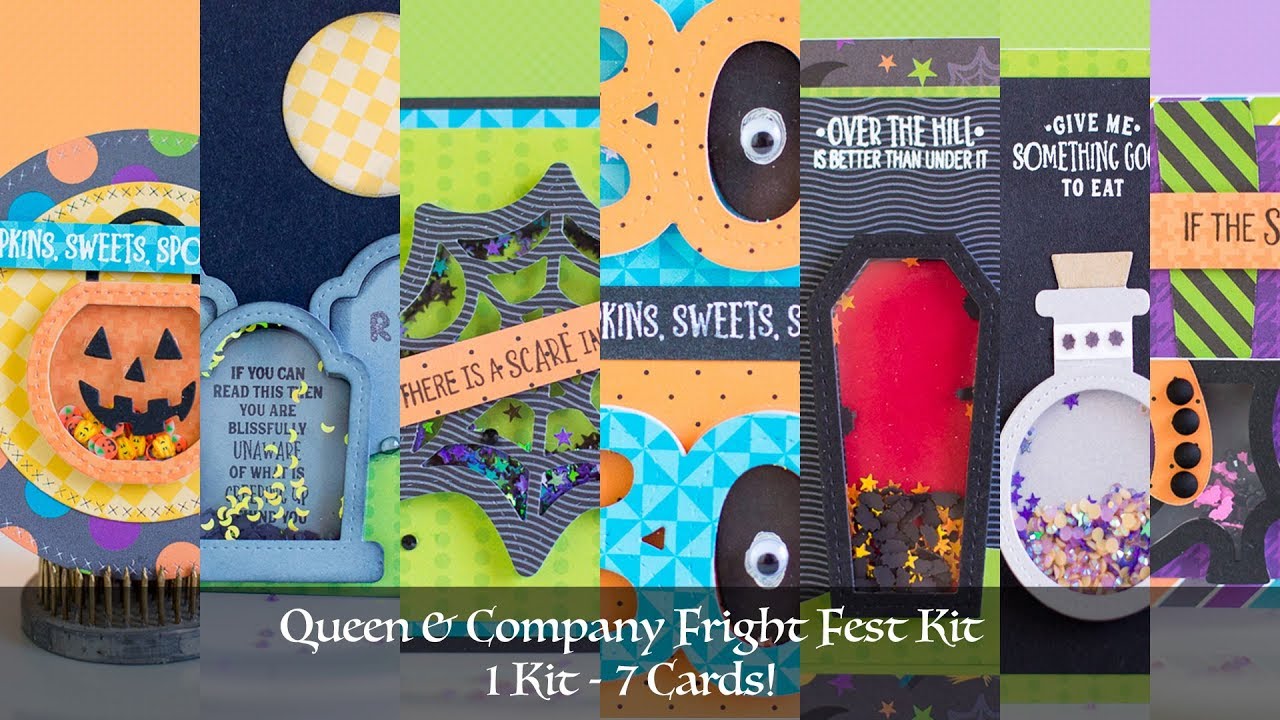 1 Kit - 7 Cards | Queen and Co Fright Fest Halloween Shaker Kit