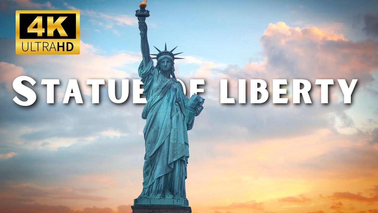 Statue of Liberty 4k in New york America by Drone