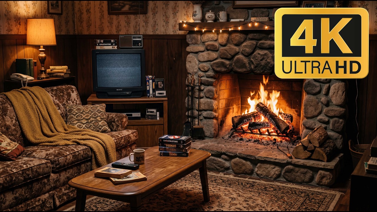 🕯️ Vintage Fireplace Ambience LIVE 2026 | 12 Hours Retro Glow Cozy Fire | No Music | 4K