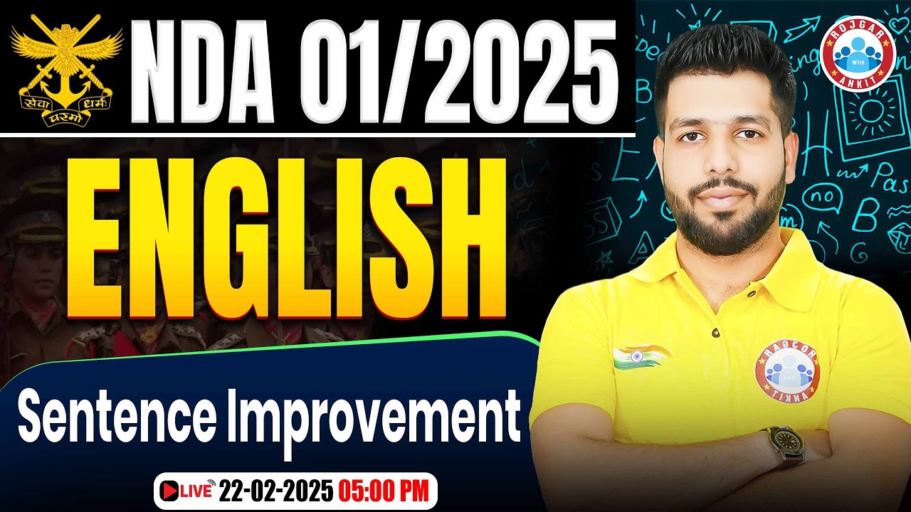 NDA English Classes 2025 | NDA English Practice Set #31 | Sentence Improvement By Anuj Sir