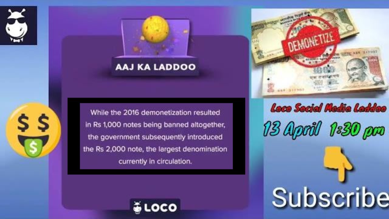 Loco Social Media Ladoo 13 April Afternoon 1:30 pm || 🎉Win FREE Lives🎉 || 💰1 LAKH Rs💰 Prize ||
