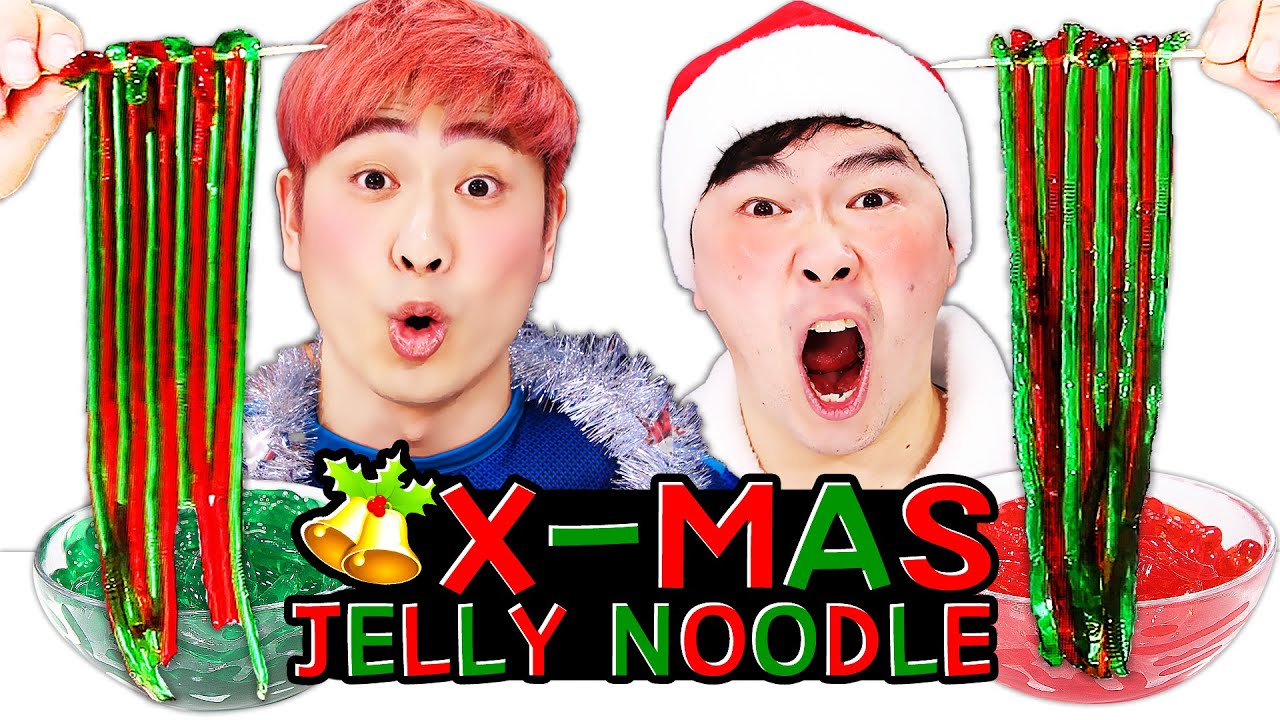 SuperHero Christmas Color Noodle Mukbang 크리스마스 컬러누들 젤리국수 먹방 LuckyKangi 럭키강이
