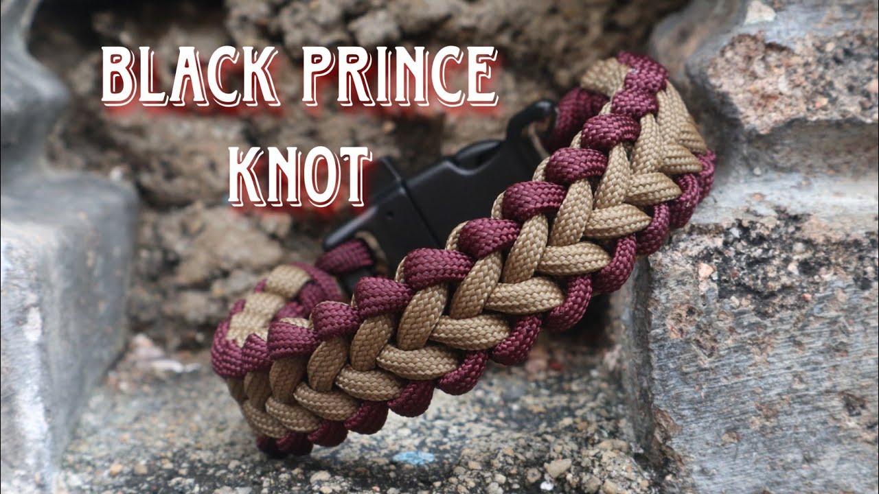 HOW TO MAKE BLACK PRINCE KNOT PARACORD BRACELET WITH BUCKLE, PARACORD TUTORIAL, DIY.