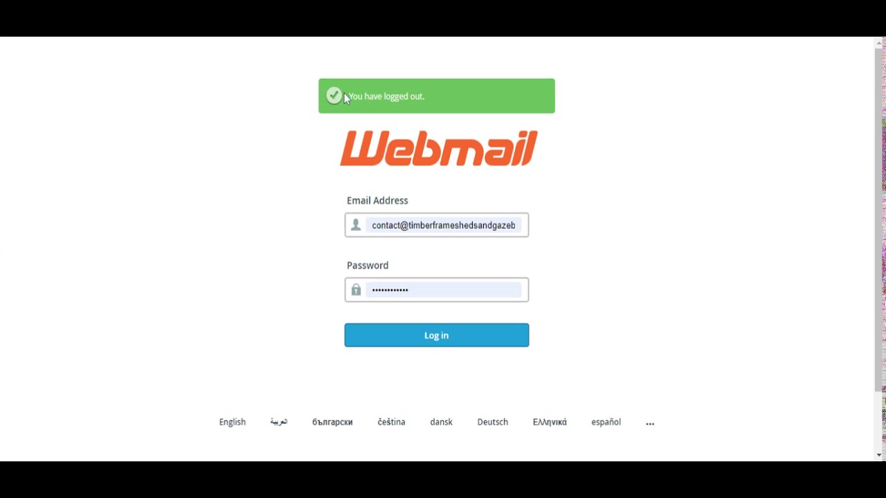 TimberFrame Sheds & Gezebos - Tutorial#2 - WebMail - Signing In, Sending Email, Signing Out and more