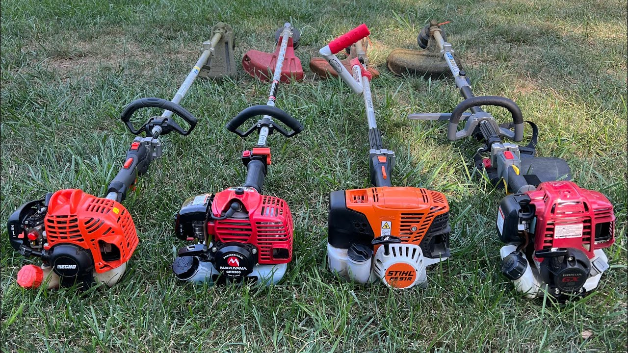 Сравнение триммеров: Echo, Maruyama, Stihl и Honda.
