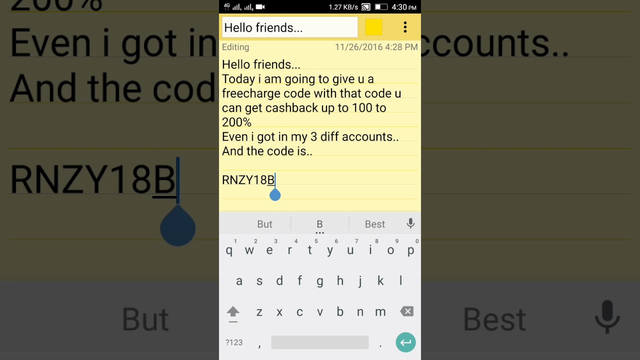 Freecharge promo code