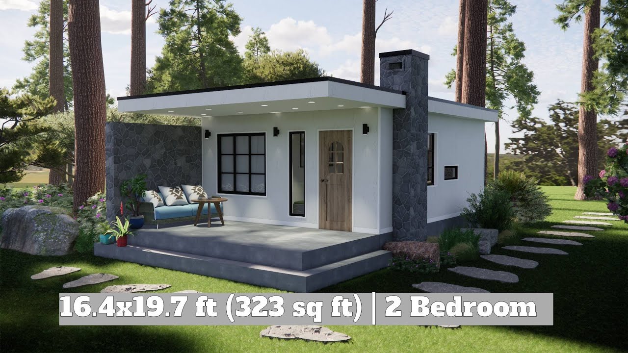 Modern Small House 16.4x19.7 ft (323 sq ft) | 2 Bedroom American-Style Home Design