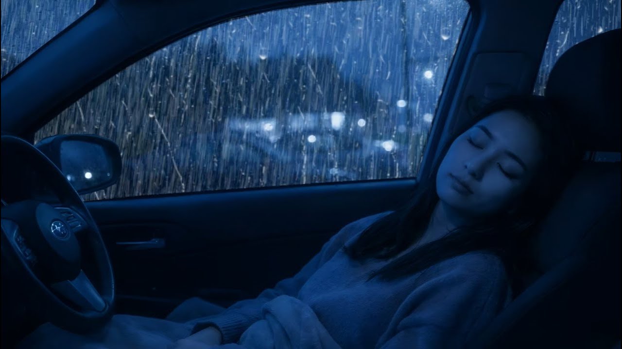 Rain on Car for Deep Sleep & Insomnia Relief (Night Ambience)