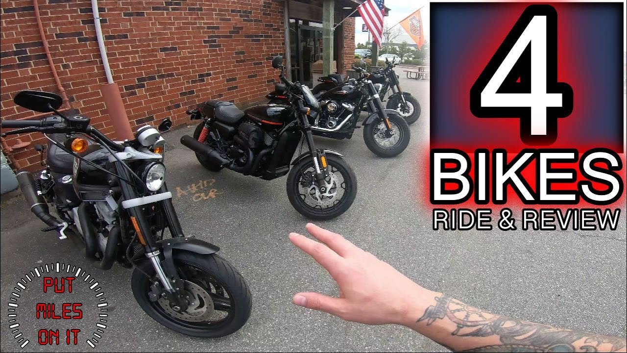 Катаюсь на четырёх разных Harley-Davidson! Softail Slim, Softail Fat Bob, XR1200, Street 750.
