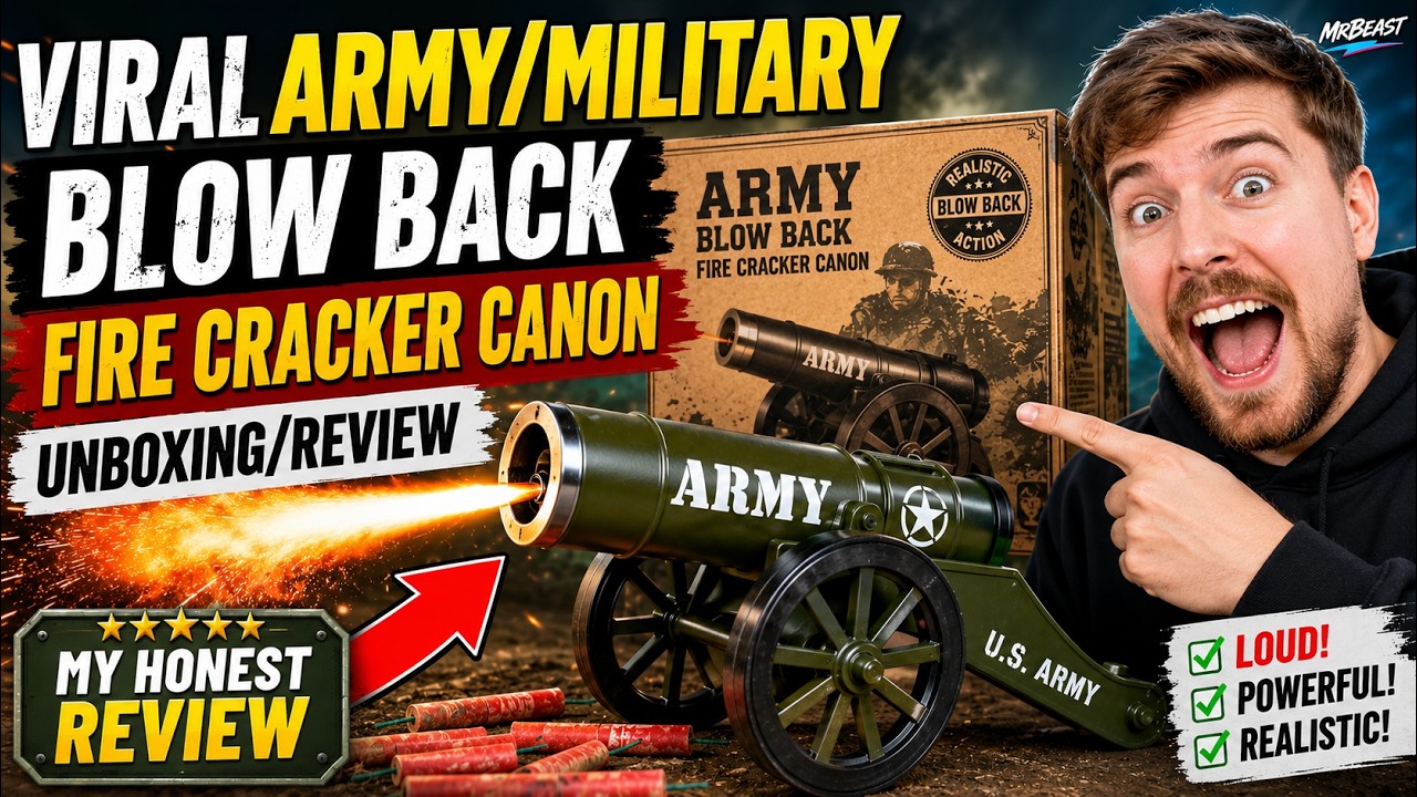 Viral Army/Military Blow Back Fire Cracker Canon Unboxing/Review My Honest Review