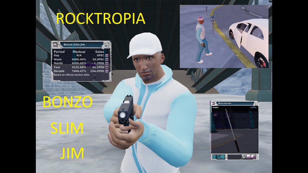 BONZO SLIM JIM CRAFTING - BREAKING INTO CARS ON ROCKTROPIA - ENTROPIA UNIVERSE