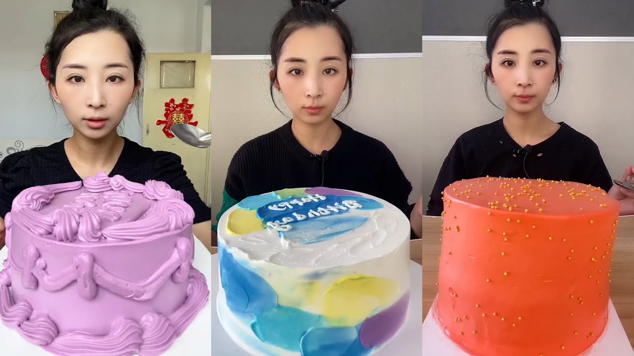 Eating Most Delicious Creamy Cake 🍰 ( soft chewy sounds ) 크림 케이크 먹방  MUKBANG Satisfying