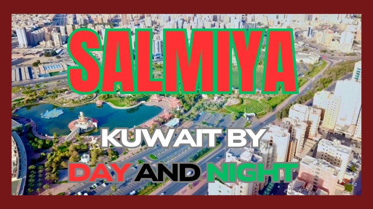 Kuwait National Day Lights in Salmiya | Beachfront Drone Aerials (DJI Mavic)