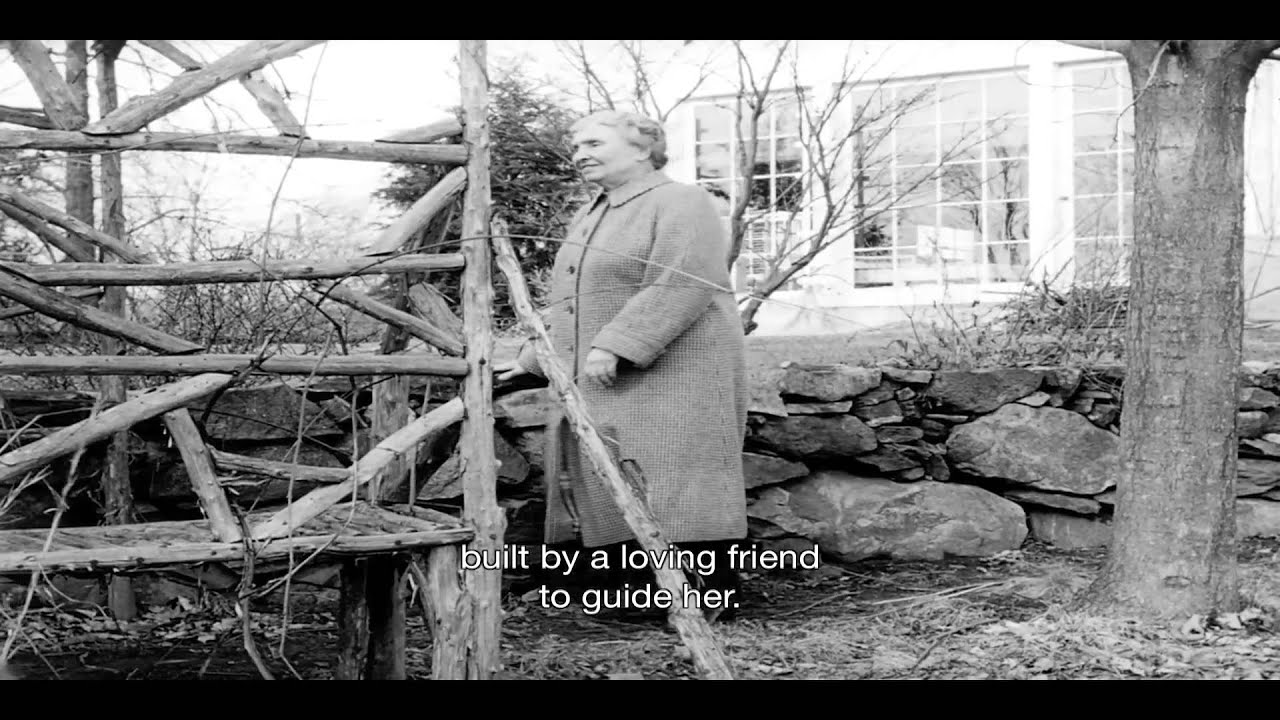 Helen Keller at her home in Westport, Connecticut.