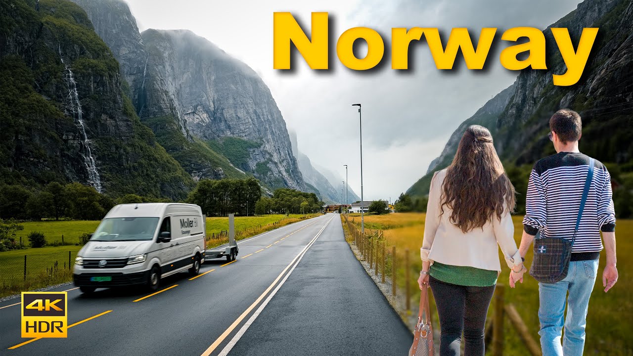 Lysebotn Norway Walking Tour - Fjords and Waterfalls | 4K HDR