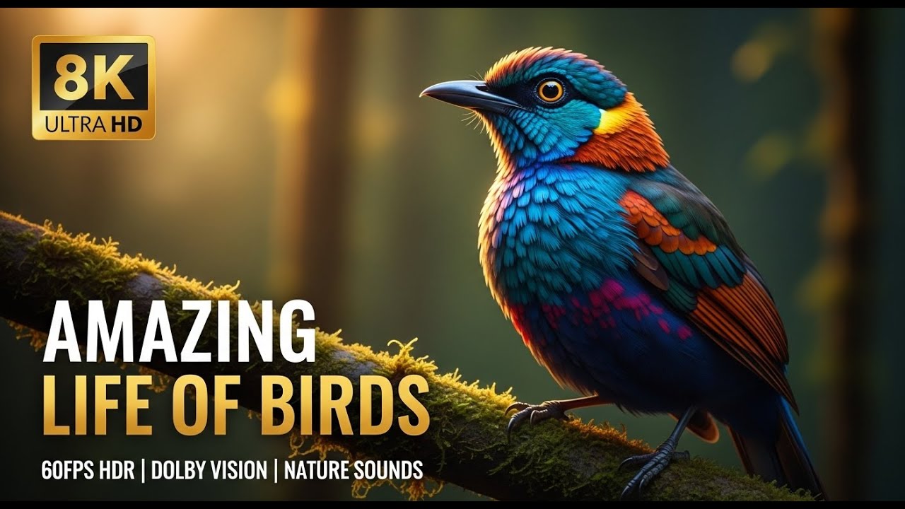 AMAZING LIFE OF BIRDS (8K Ultra HD) – Wildlife Birds Sounds & 4K Video for Sleep & Relaxation