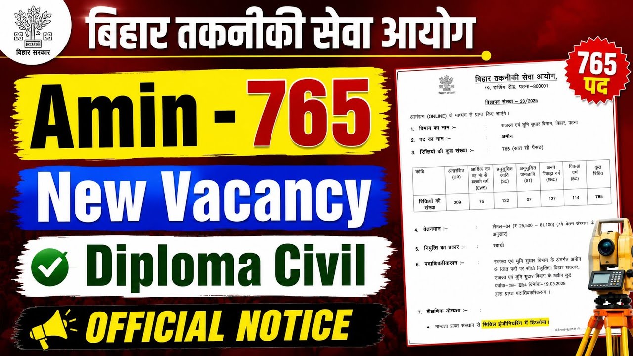 BTSC Amin 765 Official Notice Out