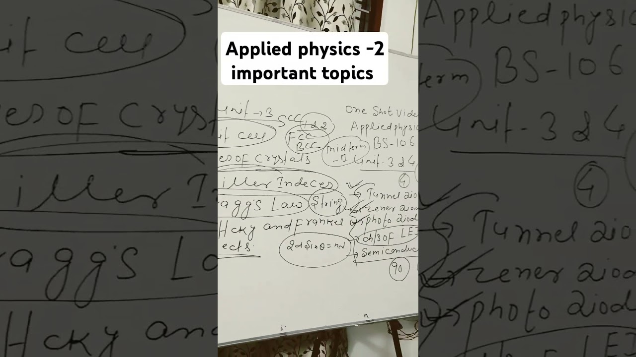 applied physics -2 most important topics one shot video