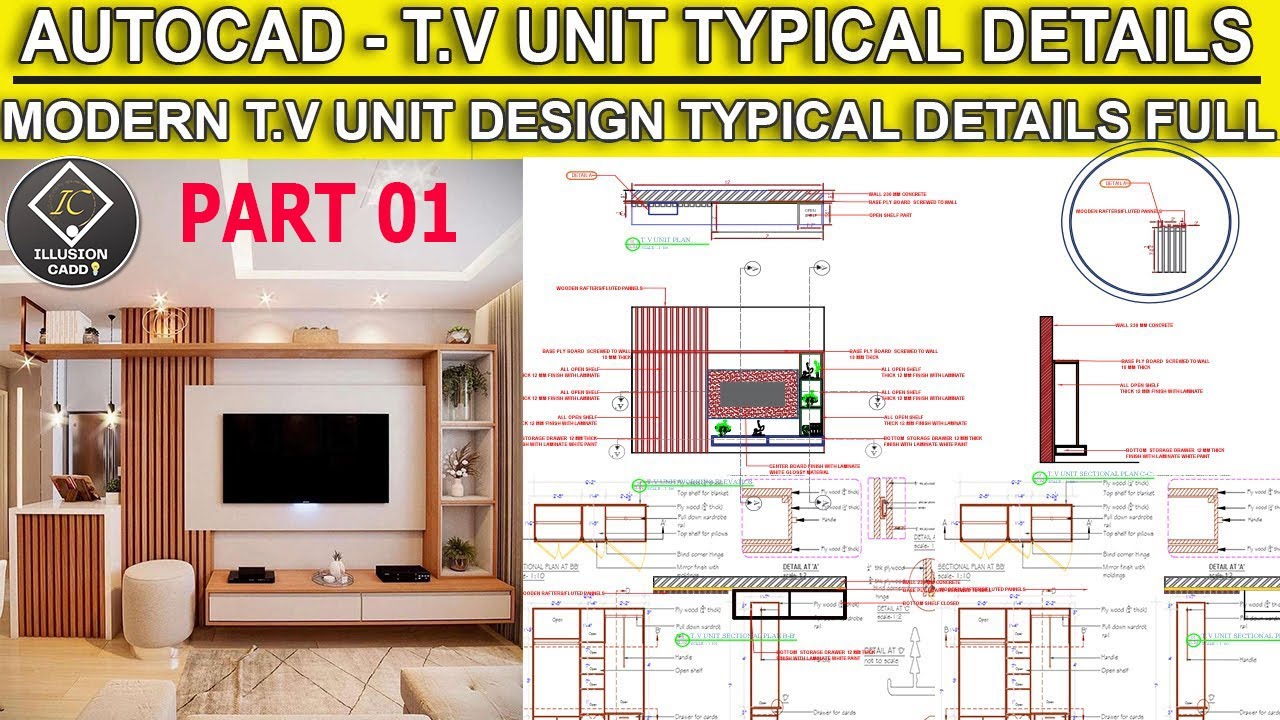 part 01-Live Class Interior Course Students- Tv.Unit Details  Typical details and materials-#viral