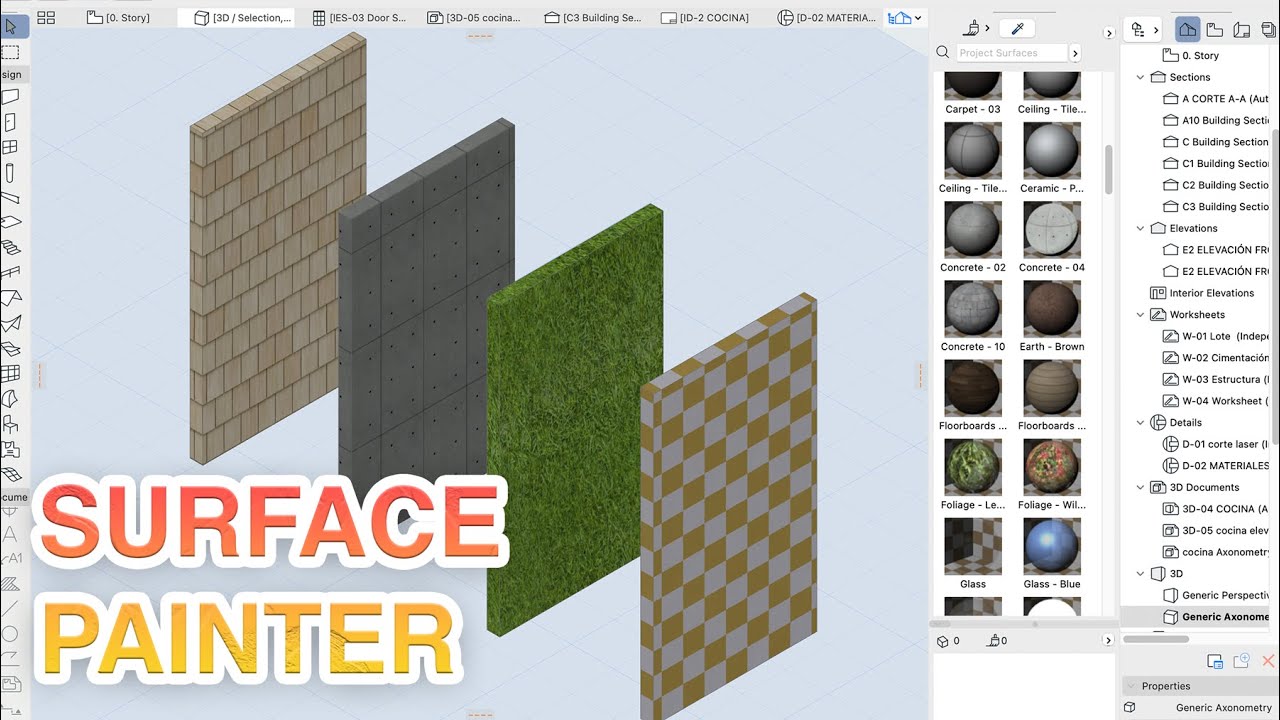 Aprende a colocar texturas más Rápido y fácil con SURFACE PAINTER en ARCHICAD ✅😱