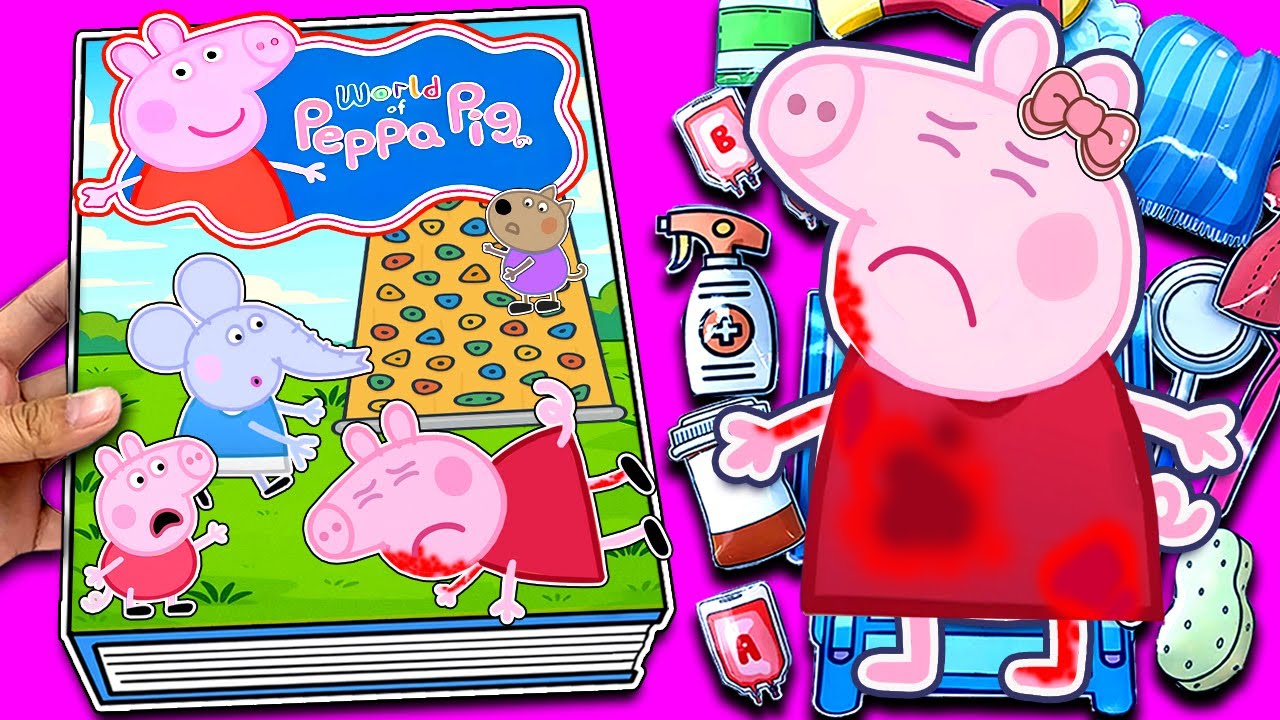 ❤️DIY Paper❤️ Make Quiet Book Peppa Pig | Peppa Pig Gets Hurt 🩹