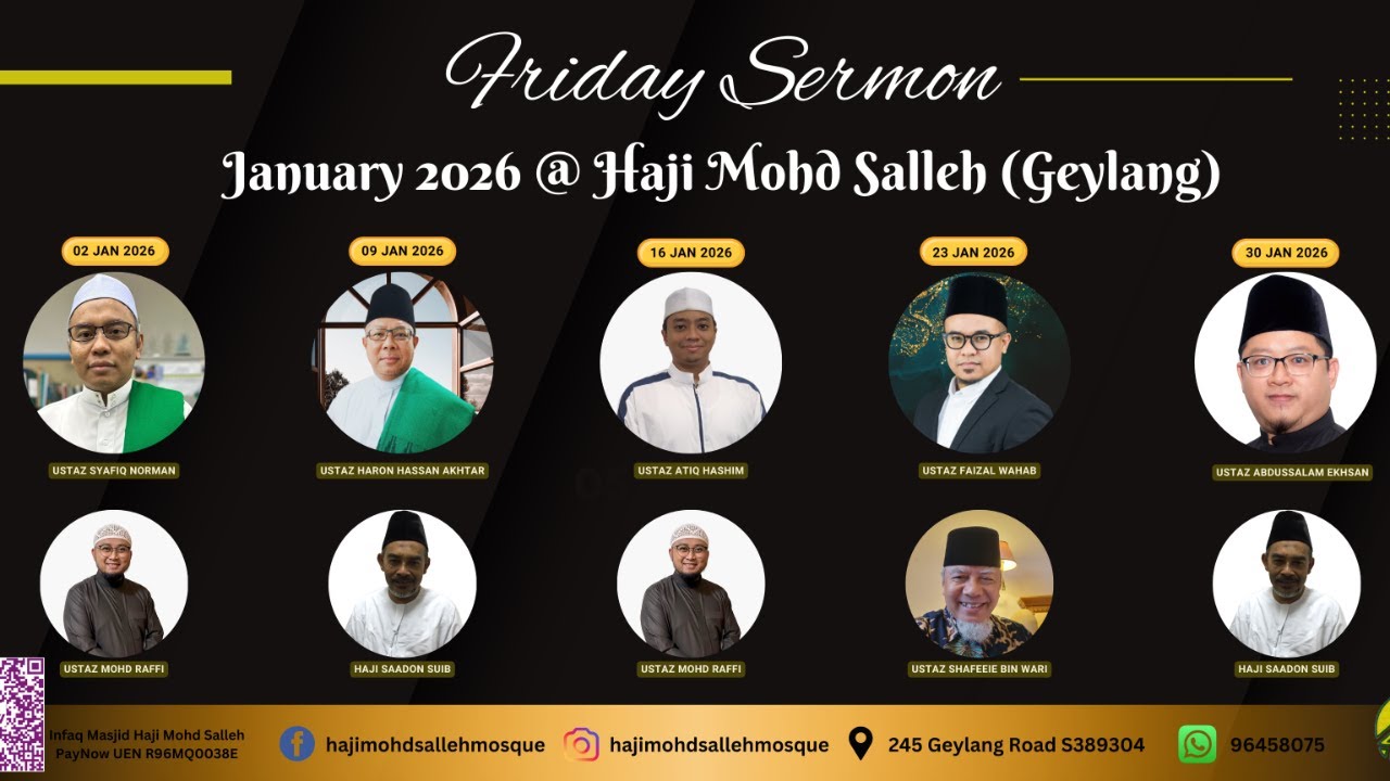 Friday Sermon  30 January 2026 / 11 Syaaban 1447H  Prayer – The Key to Success and Inner Peace 📱