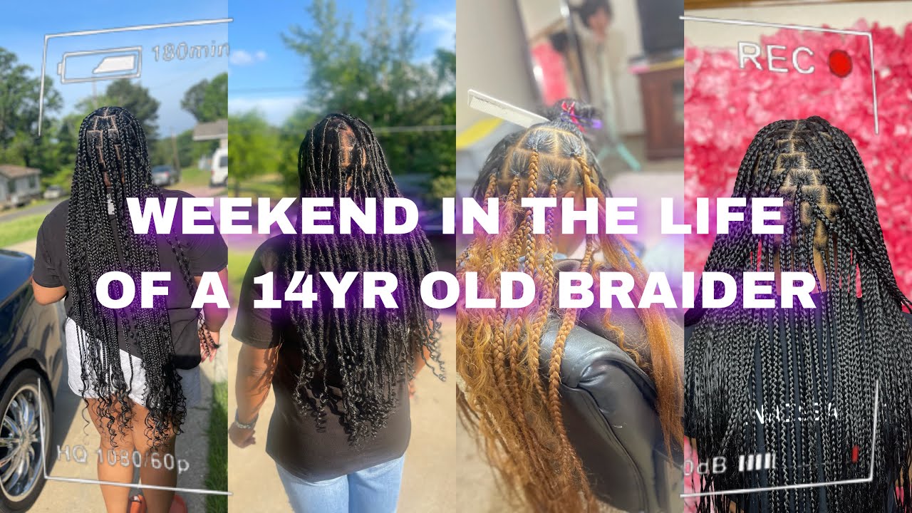 VLOG: Weekend In The Life Of A 14yr Old Braider🤍!