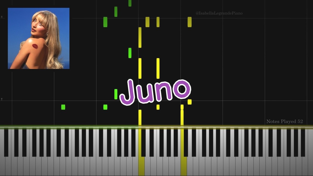 Juno by Sabrina Carpenter - Piano Cover and Tutorial by Isabella Legrande