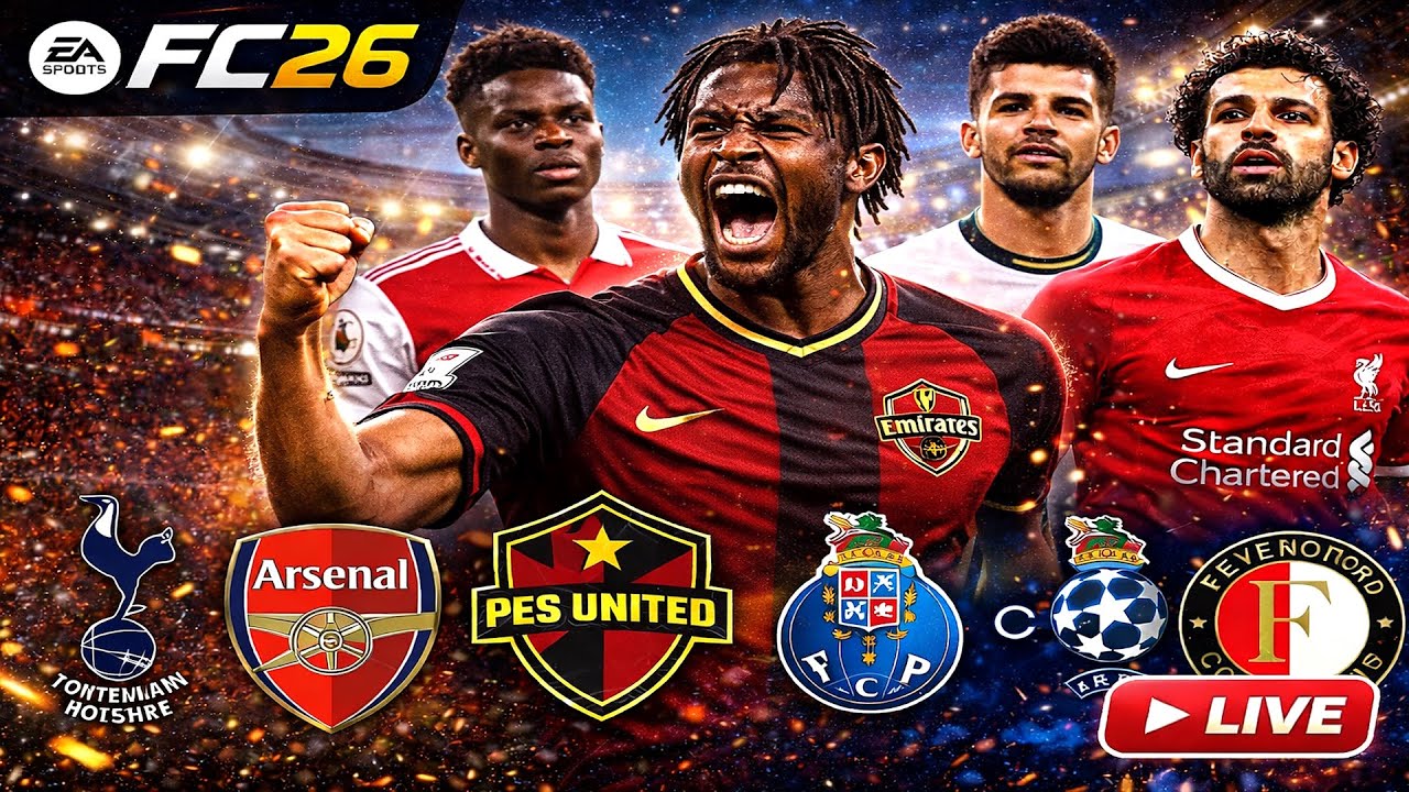 EA FC 26 Career Mode LIVE | PES UNITED vs Spurs, Arsenal & Liverpool! | UCL Survival Battle
