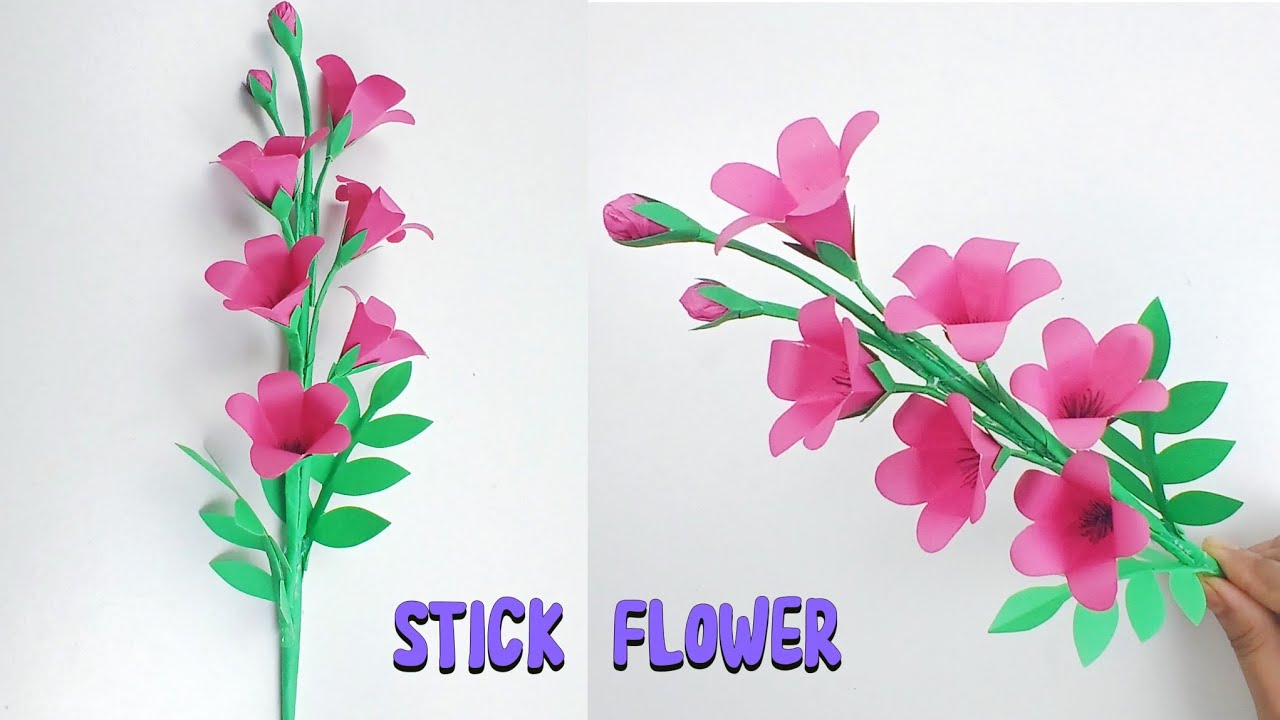 🎀 Stick Flowers 🎀 | How To Make Paper Flowers 